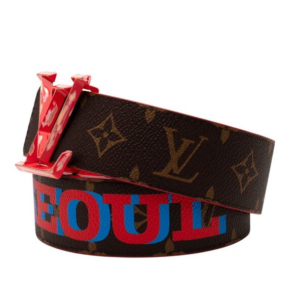 Louis Vuitton x Virgil Abloh Monogram Pyramid Ceinture Initial Belt, Size 85/...
